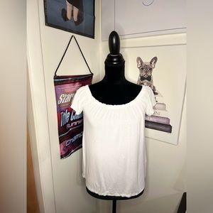 White Off The Shoulder Hollister Top